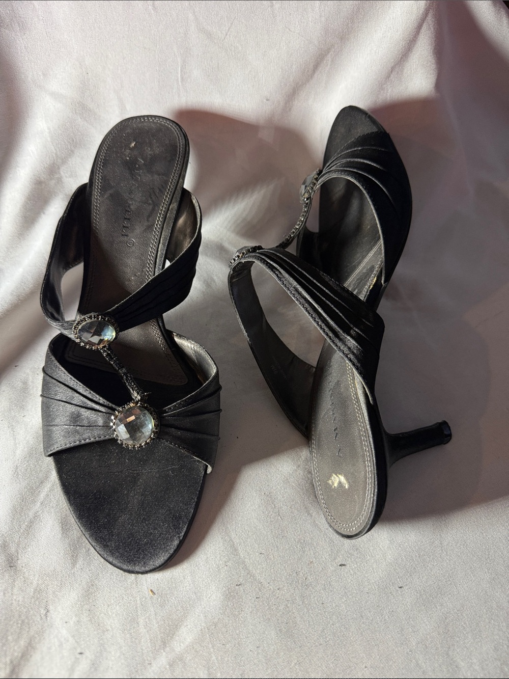 Black Crystal Accent A Marinelli Women's Dress Heels- size 9.5